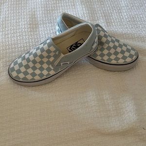 Women’s Light Blue & White Checkered Vans